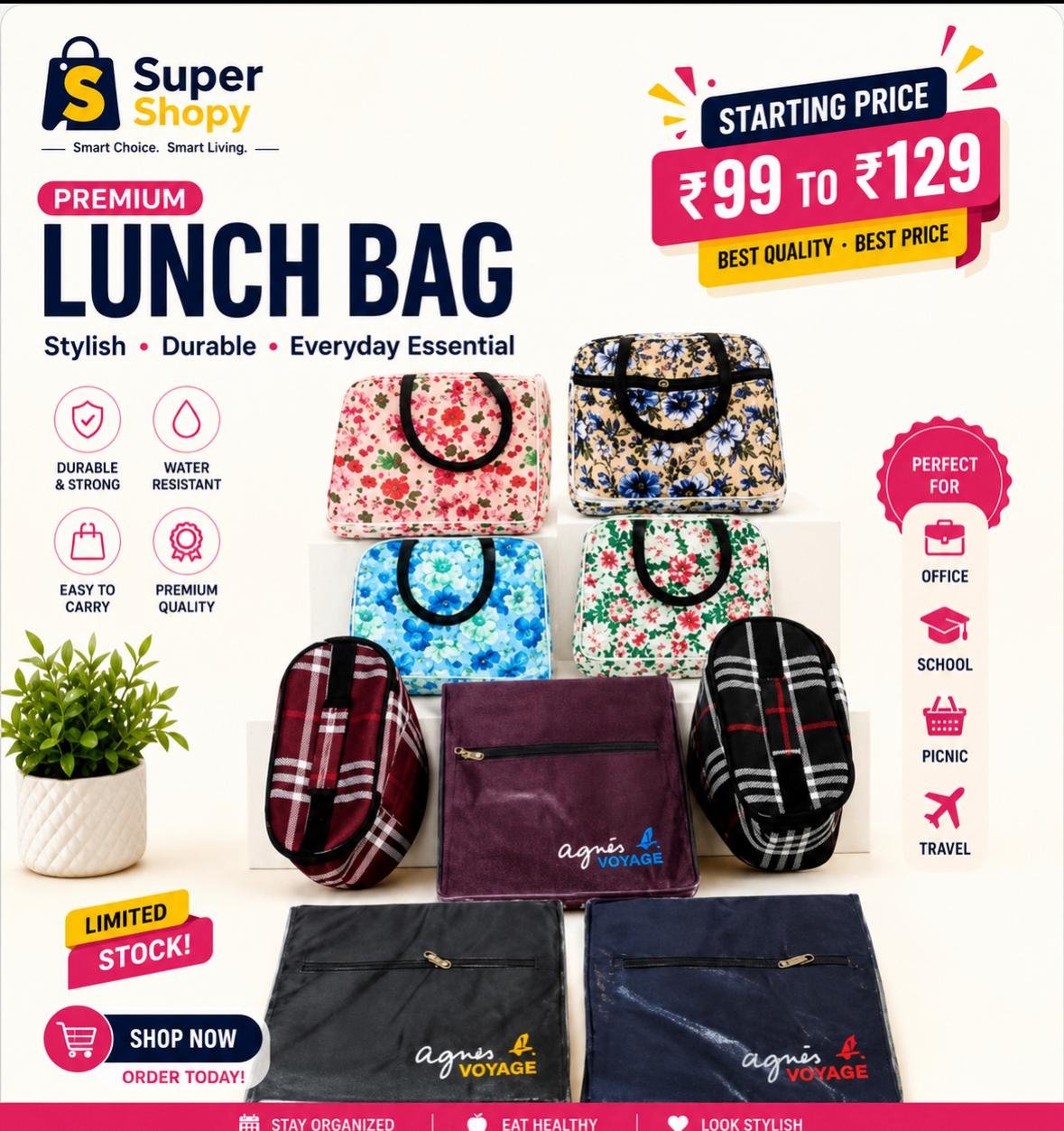 Premium lunch bag range promotional poster