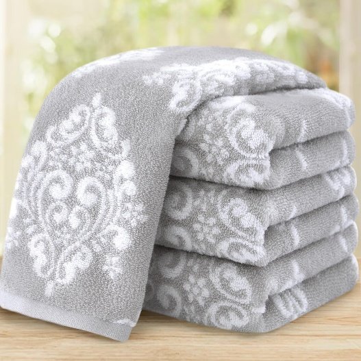Soft cotton towels arranged for display